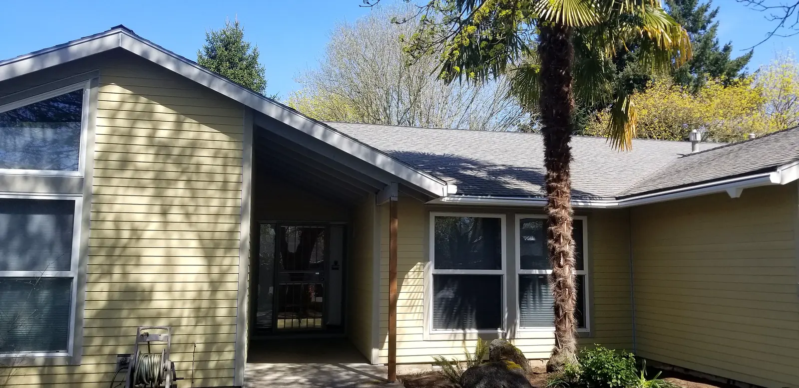 Single-story home exterior with front porch